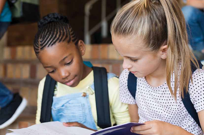 Students read together