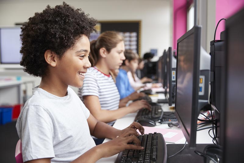 students in a computer lab