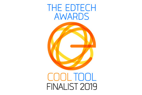 Virtual award displaying "The EdTech Awards Cool Tool Finalist 2019"