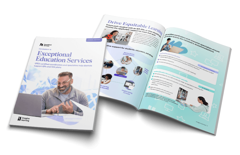 A render of the Exceptional Educational Services catalog front page and inner spread