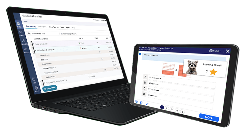 A laptop and tablet displaying Imagine MyPath product screens