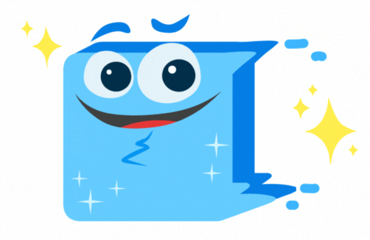A blue, cartoon character shaped like a slider bar. 