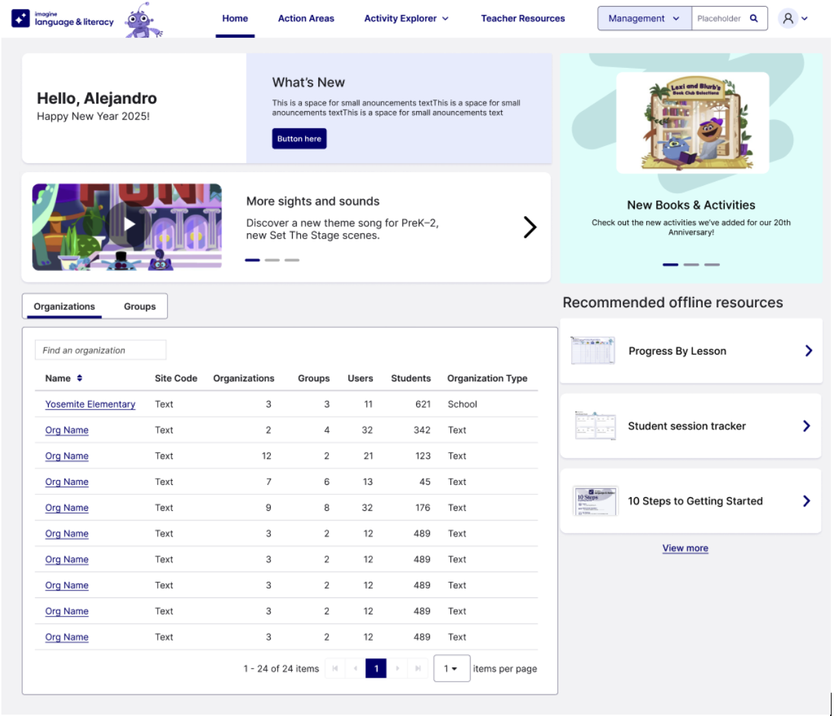 Imagine Language & Literacy Homepage