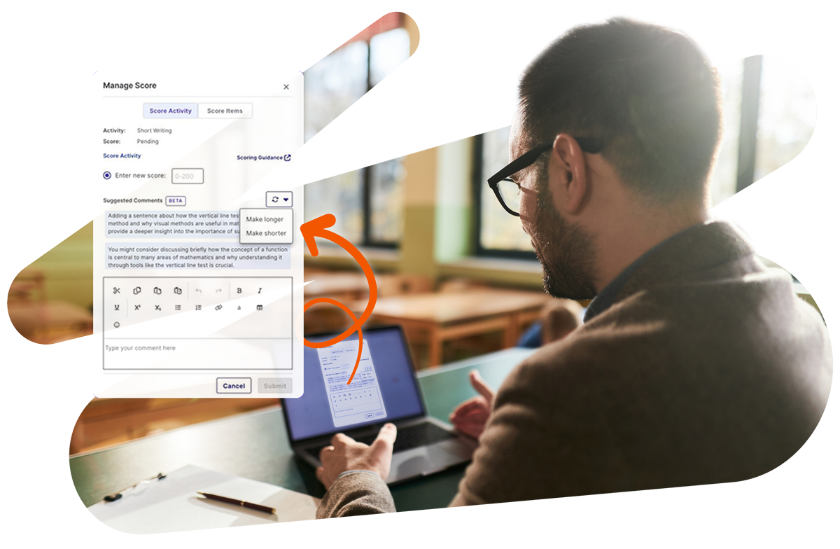 Teacher using new AI-suggestion tool in EdgeEX