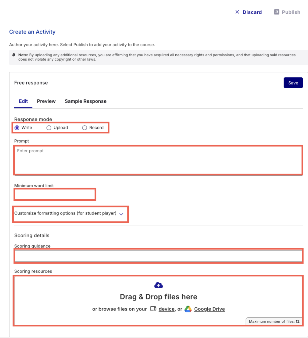 create an activity