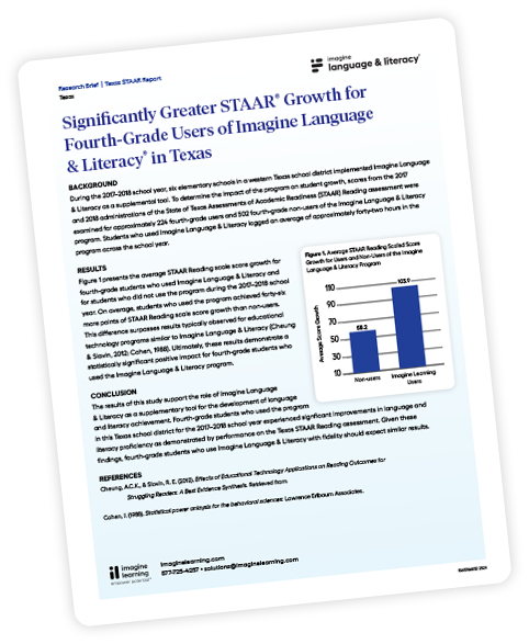 Cover page of an Imagine Language & Literacy research paper
