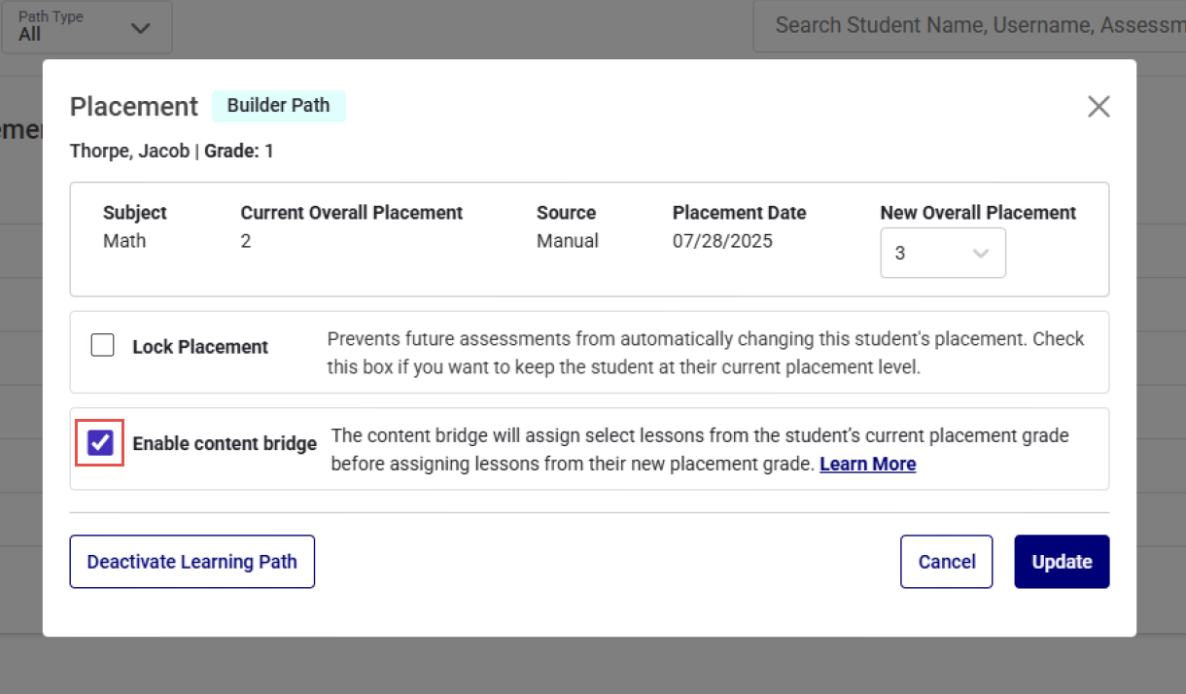 Imagine MyPath smarter placement