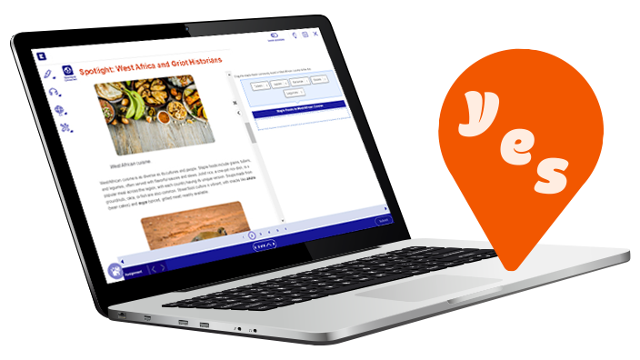 Open laptop showing an Imagine Edgenuity course