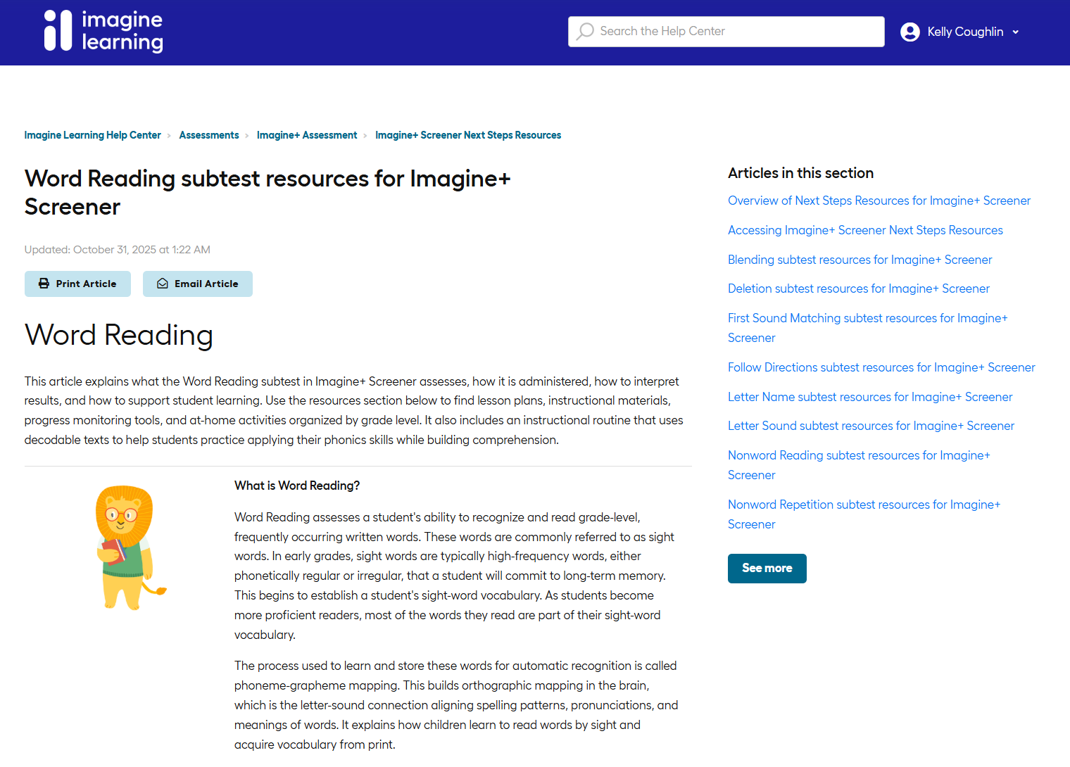 Imagine+ Screener help center