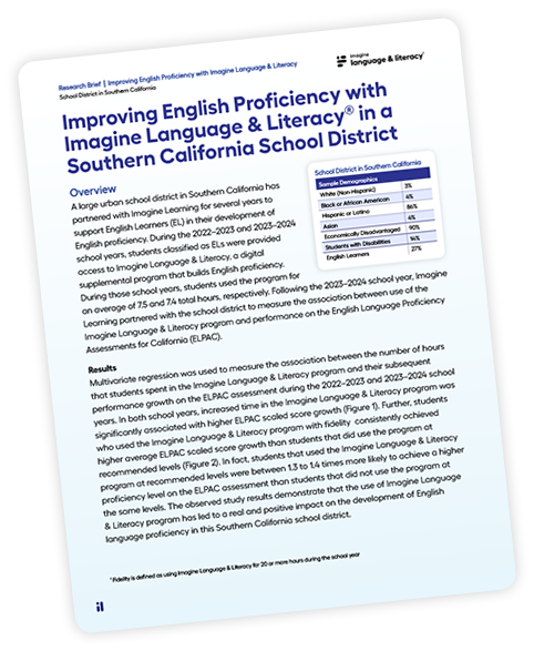 Cover page of an Imagine Language & Literacy research paper