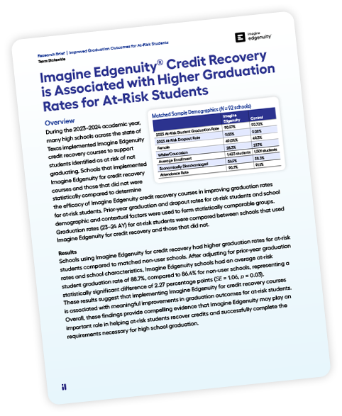Cover page of an Imagine Edgenuity research paper