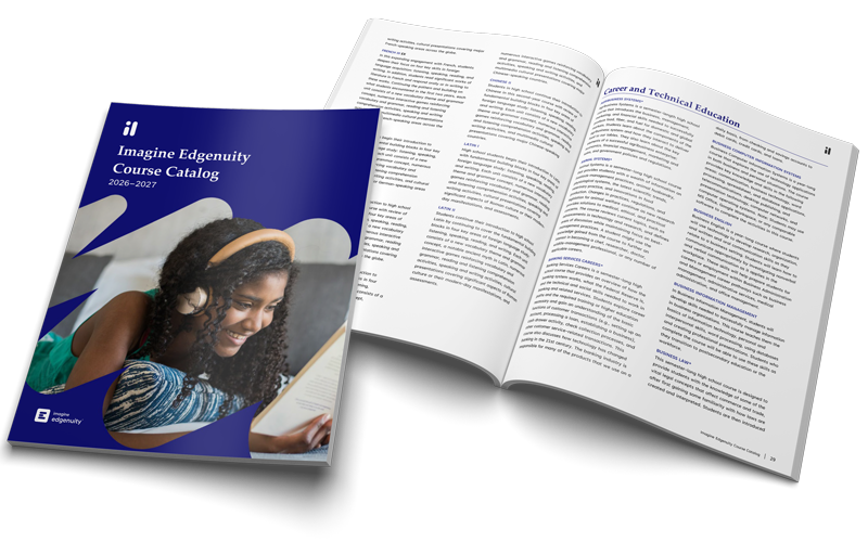 Imagine Edgenuity Course Catalog open to on career and technical education page