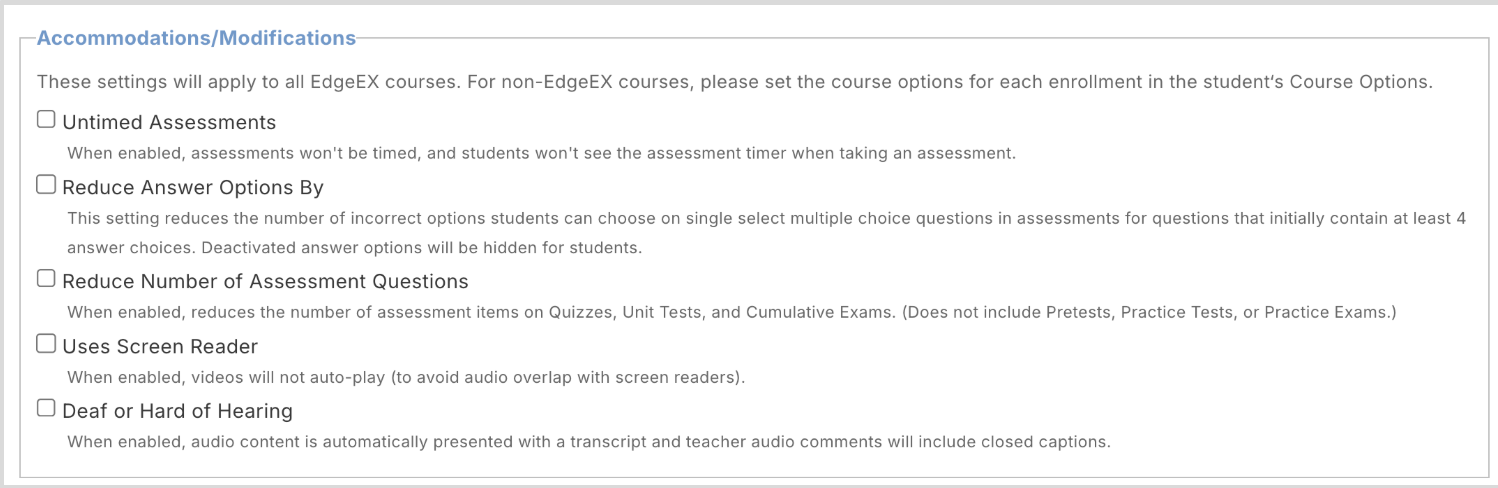 New Student Support Features in Imagine EdgeEX